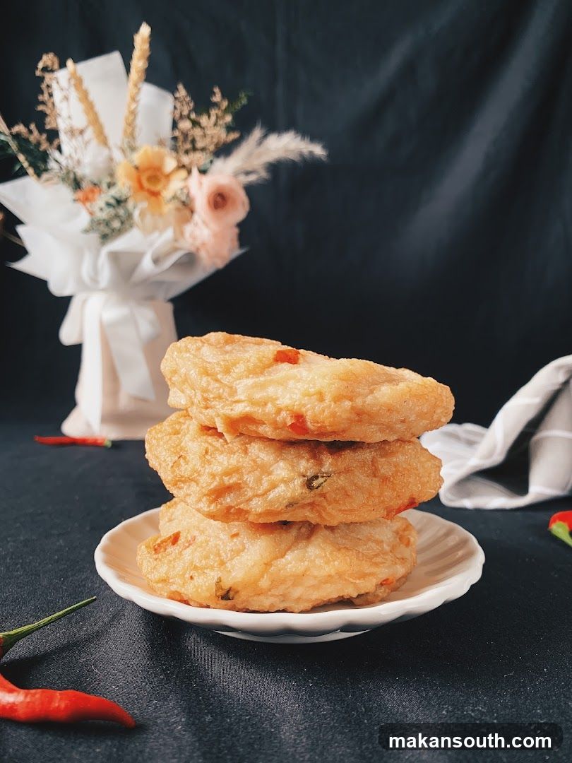 Fried Fish Cakes with Chili and Flowers