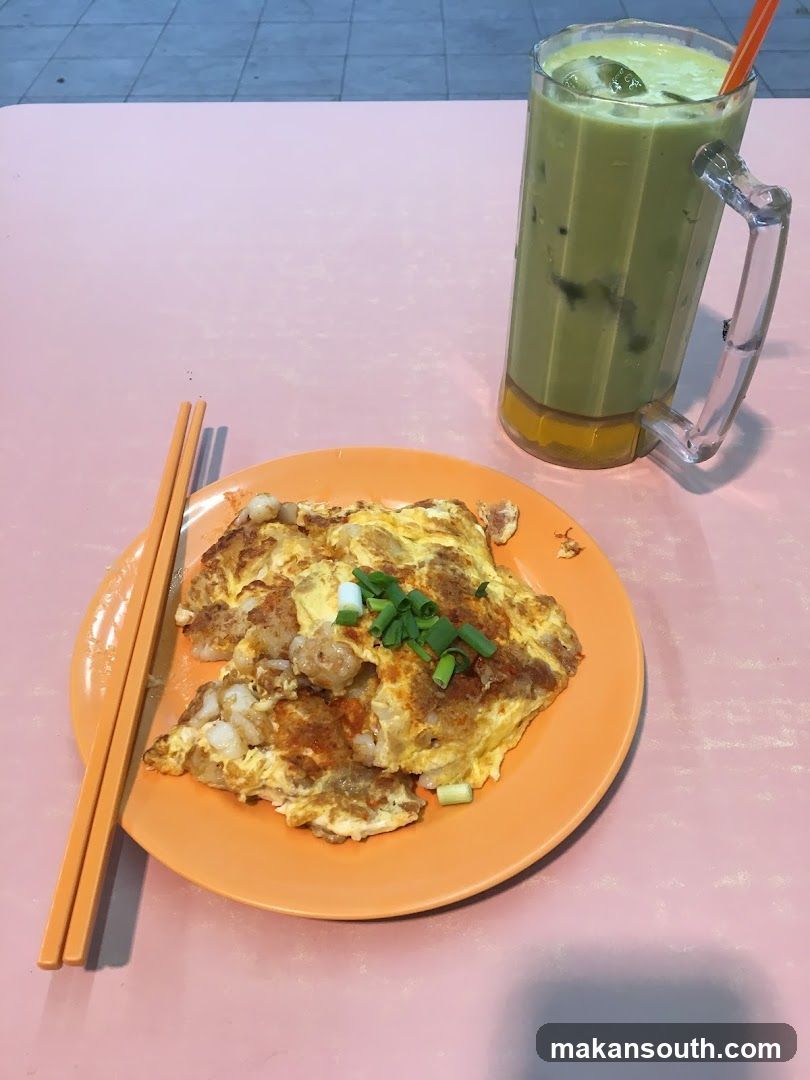 Omelet with Shrimp and Green Drink
