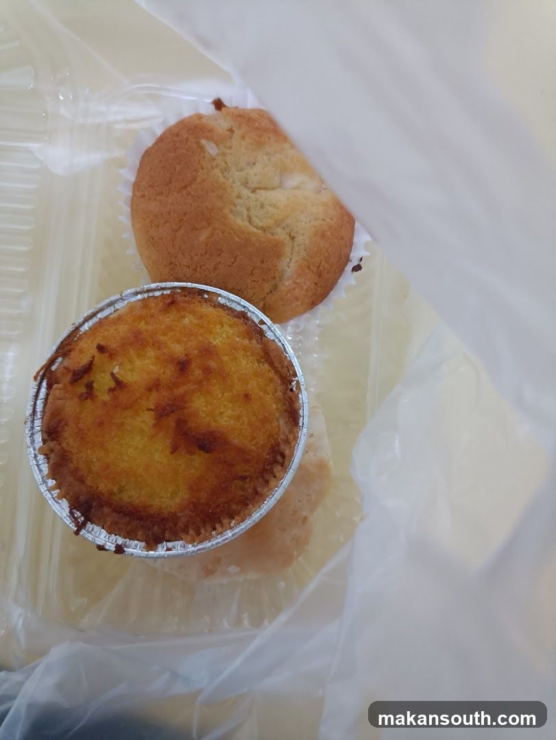 Two baked goods in a container