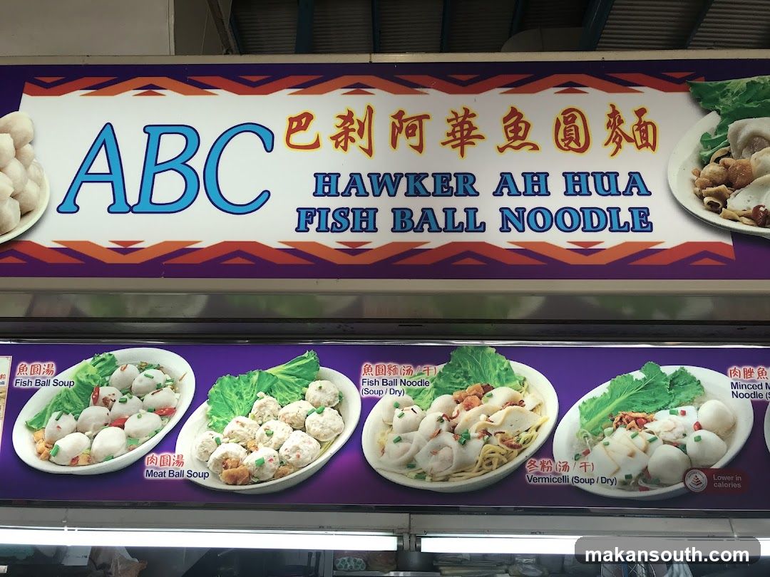 ABC Hawker Ah Hua Fish Ball Noodle Menu