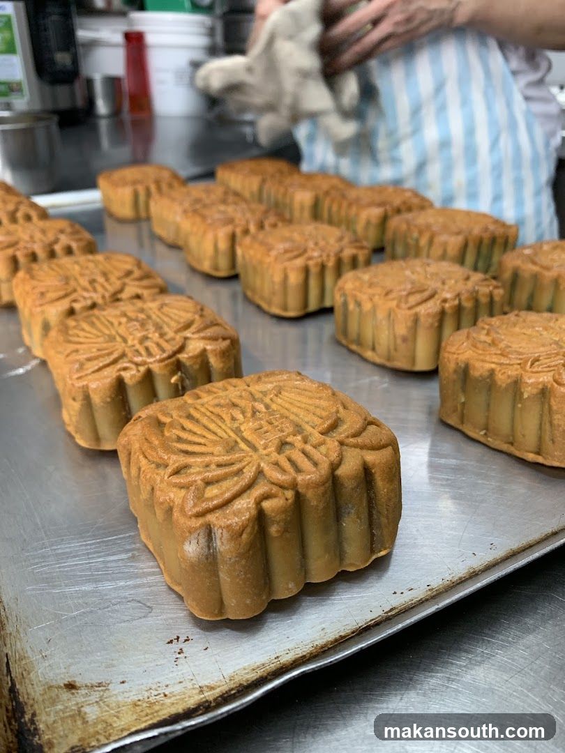 Mooncakes on a Baking Sheet