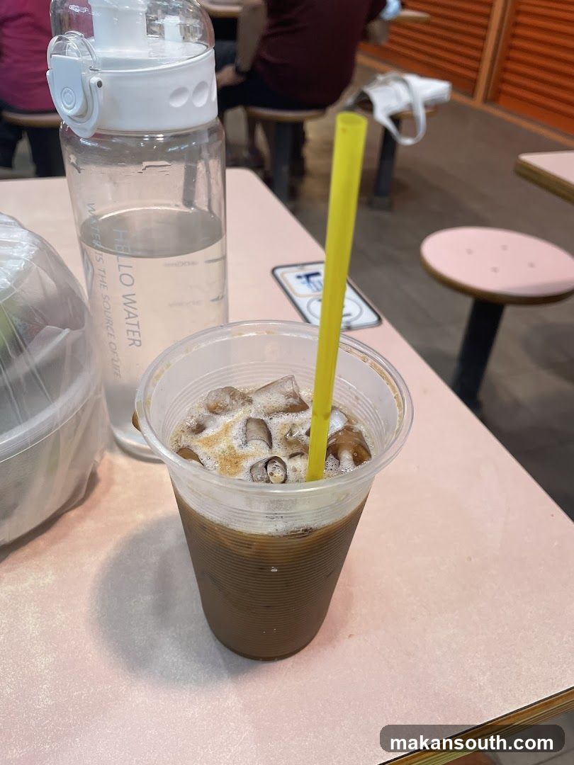 Iced Coffee and Water Bottle