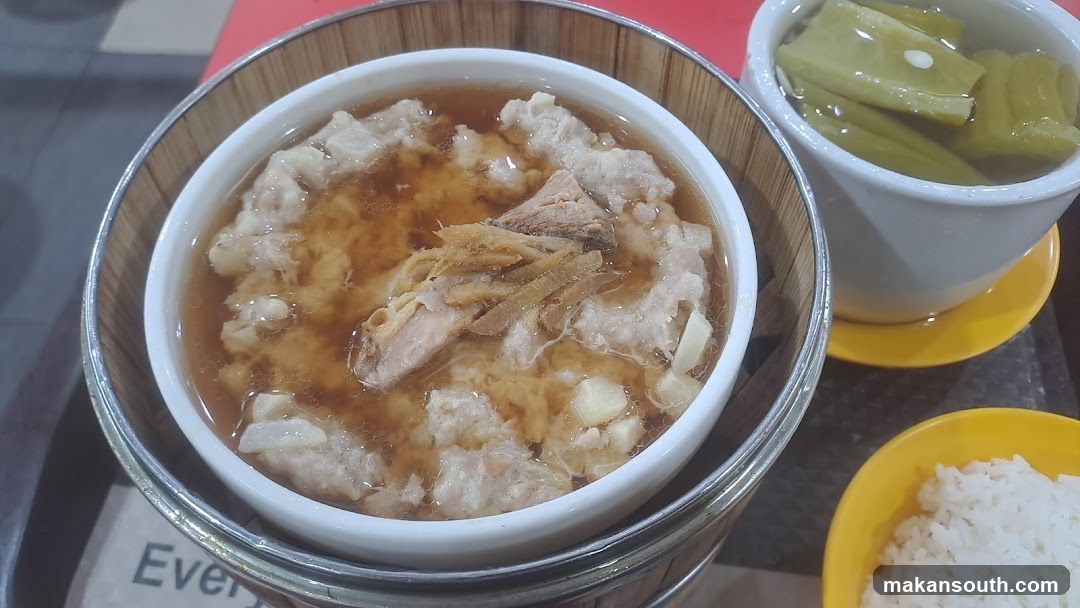 Steamed Pork and Ginger with Greens and Rice