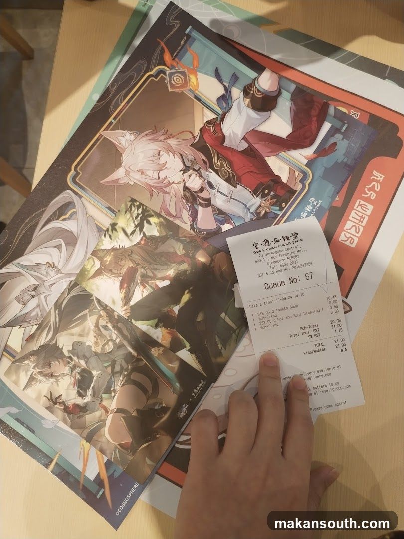 Receipt and Anime Artwork