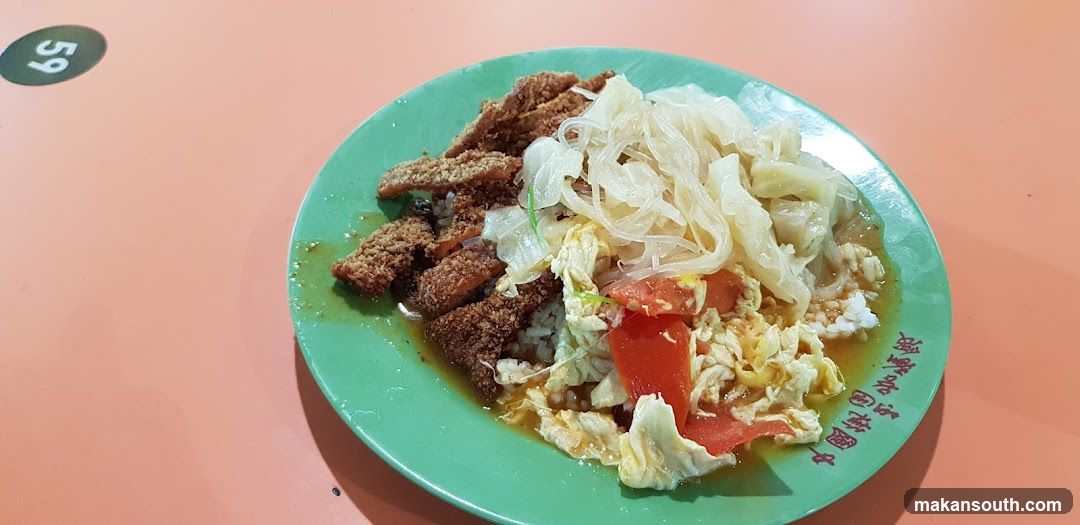 Fried Pork Rice with Scrambled Eggs and Cabbage