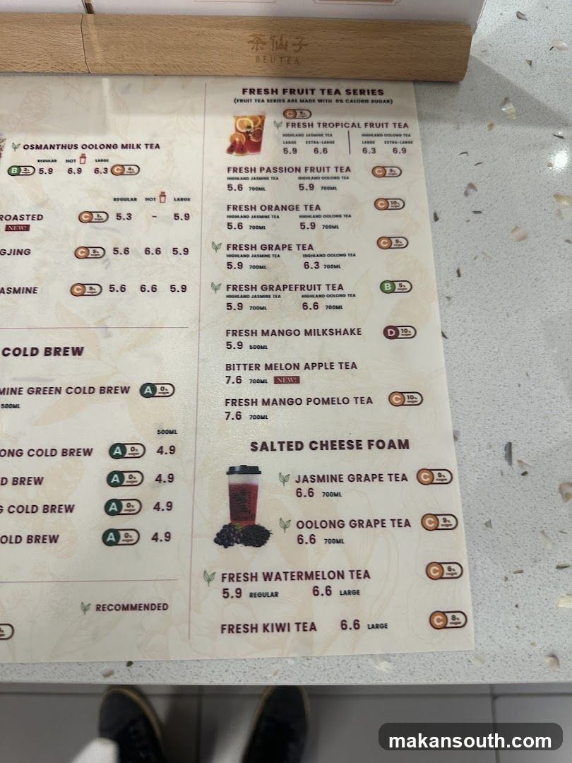 BEUTEA Menu