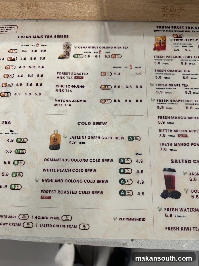 BEUTEA Menu