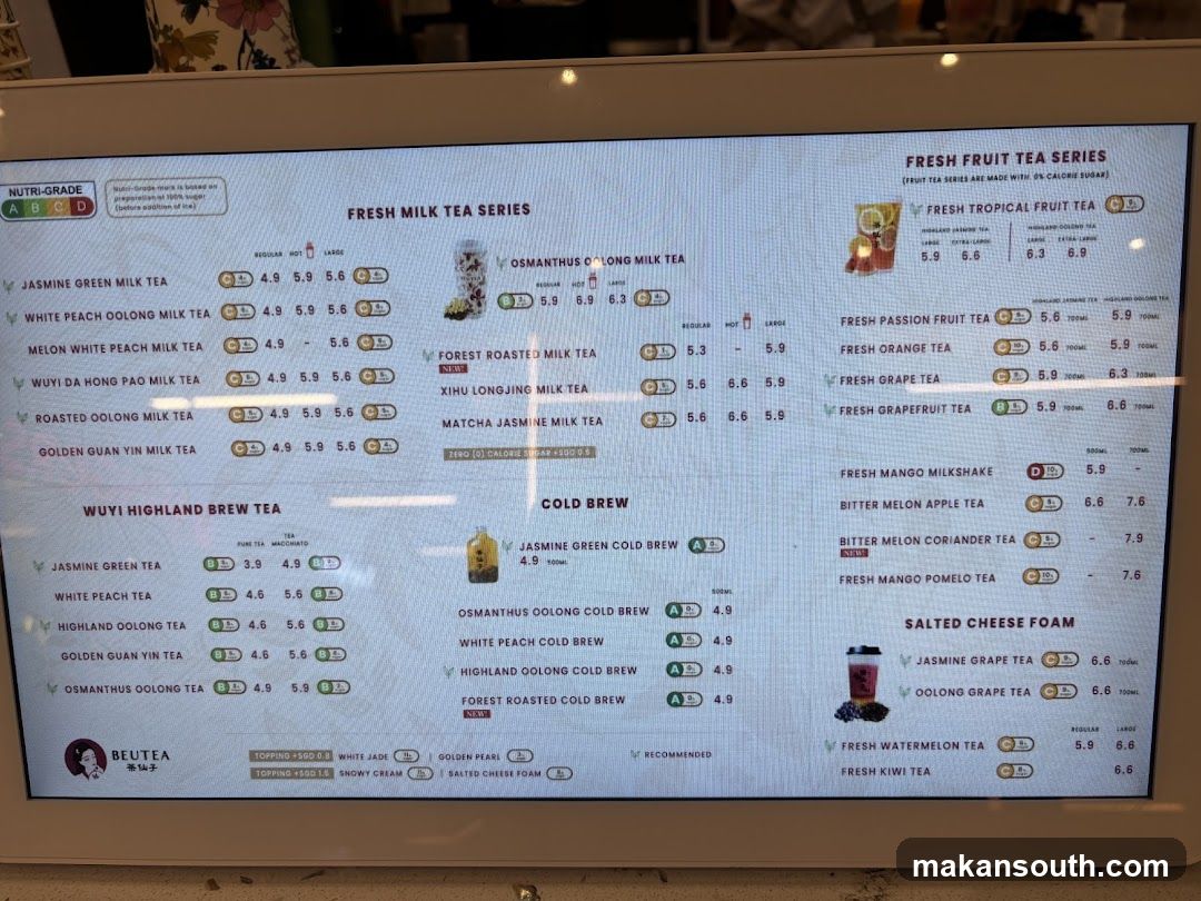 BEUTEA Menu