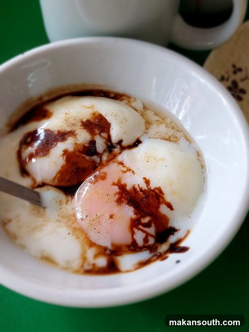 Soft-boiled eggs with soy sauce