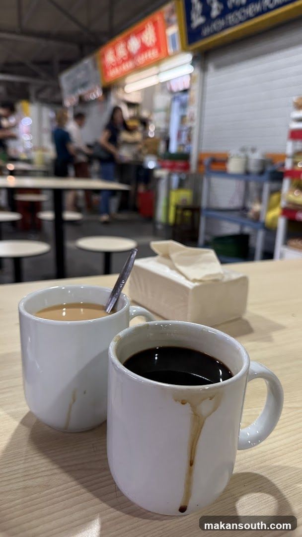 Two mugs of coffee on a table
