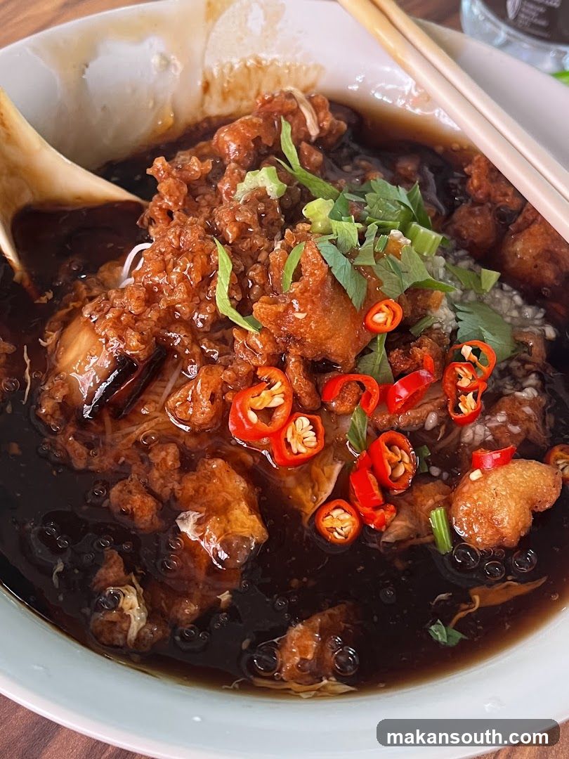 Noodles with Dark Sauce and Chili