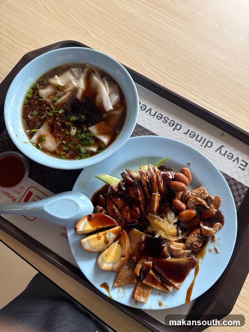 Braised Duck Rice with Eggs and Soup