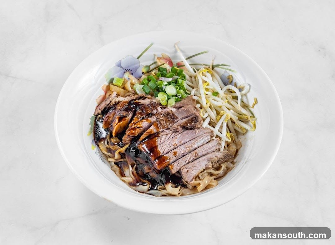 Noodle Dish with Sliced Meat and Bean Sprouts