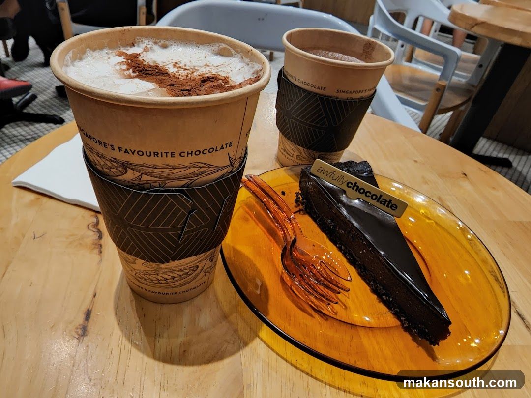 Chocolate Cake and Drinks