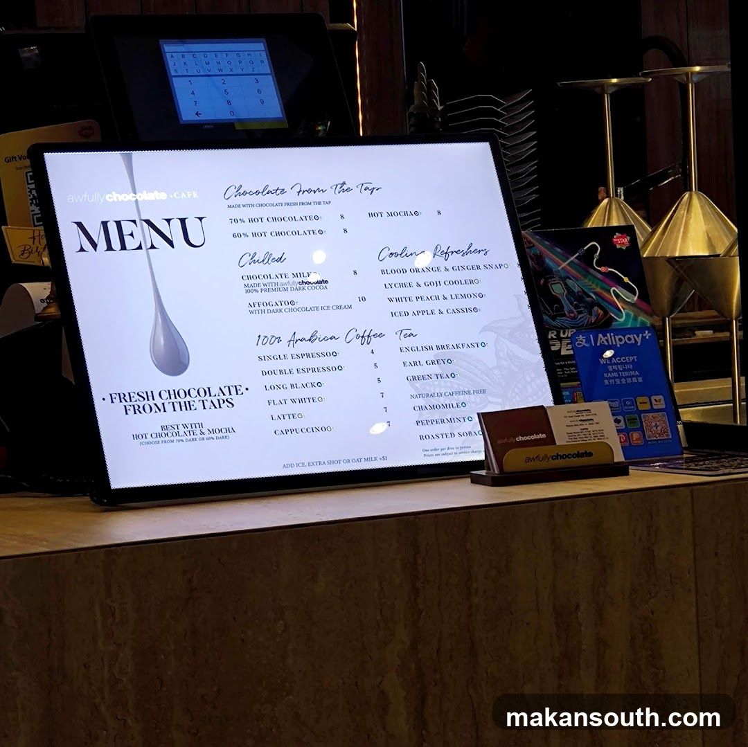 Awfully Chocolate Menu