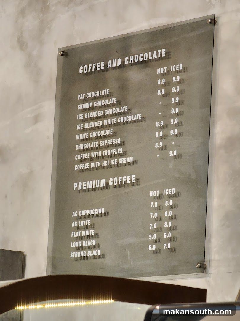 Coffee and Chocolate Menu