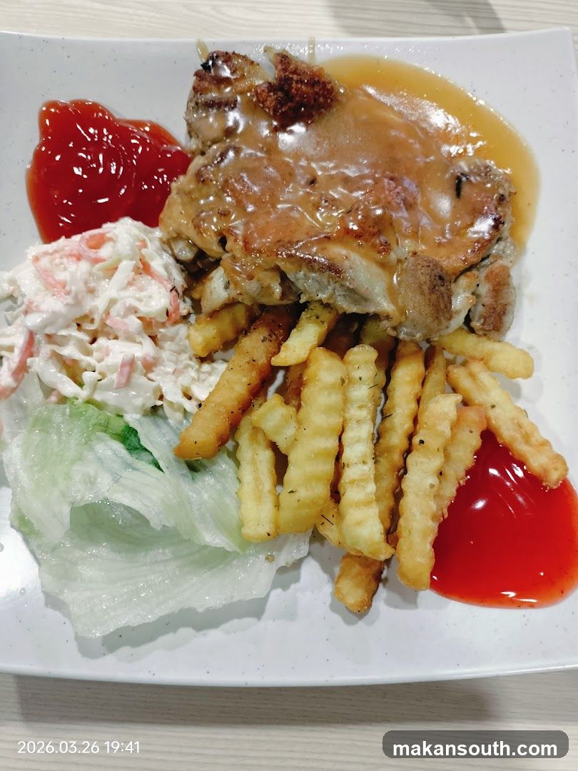 Chicken Chop with Fries and Coleslaw