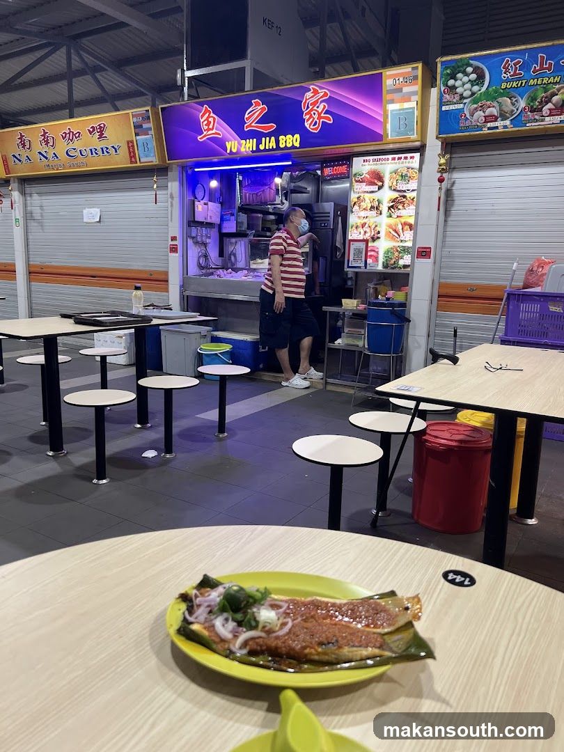Food Stall with BBQ Seafood