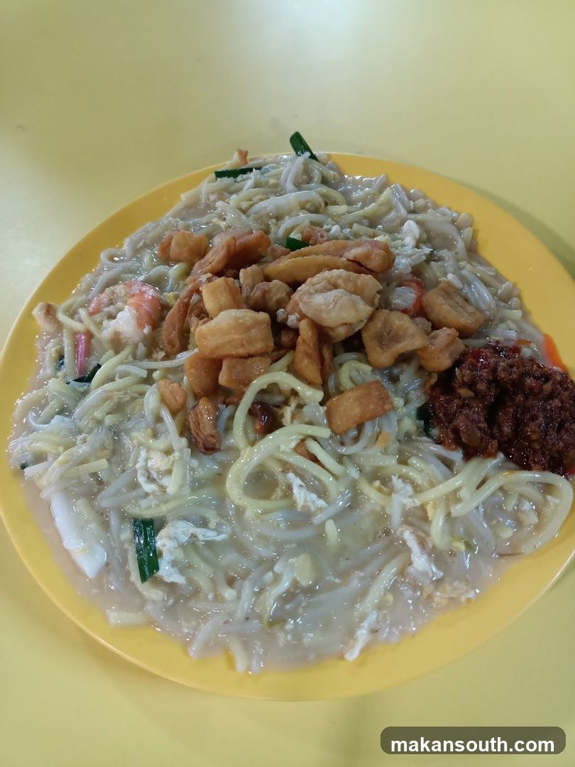 Noodles with Shrimp and Fried Bits