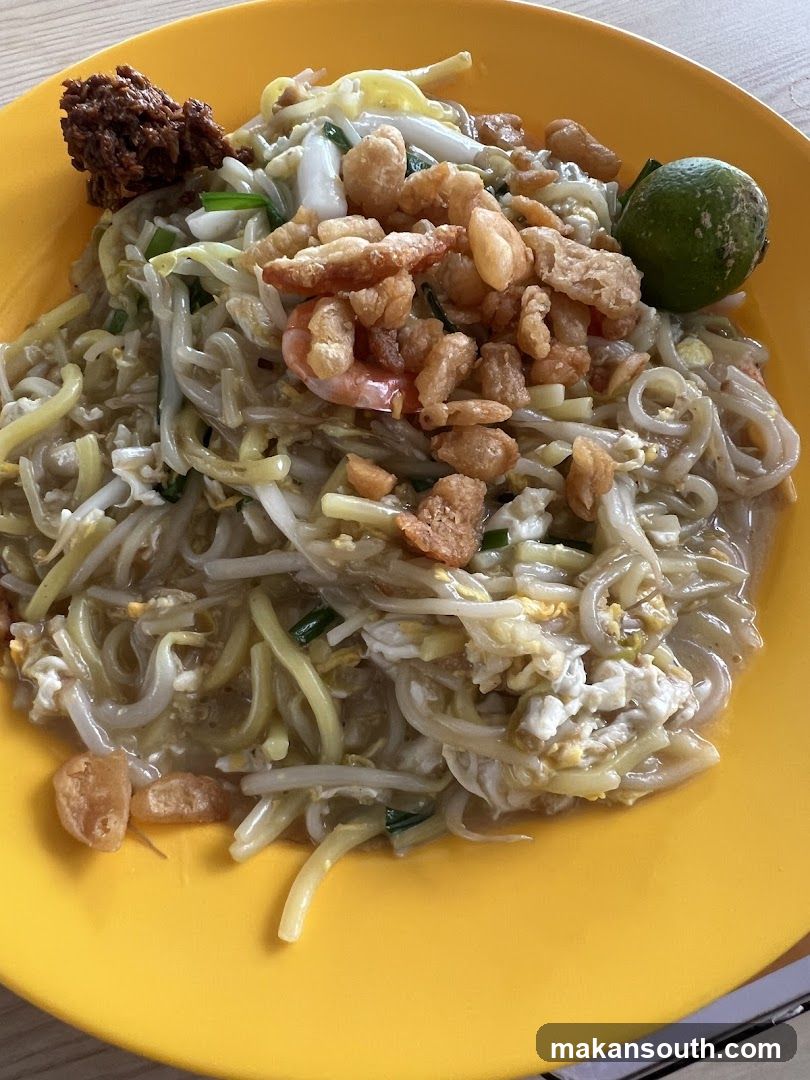 Noodles with Shrimp and Crispy Bits