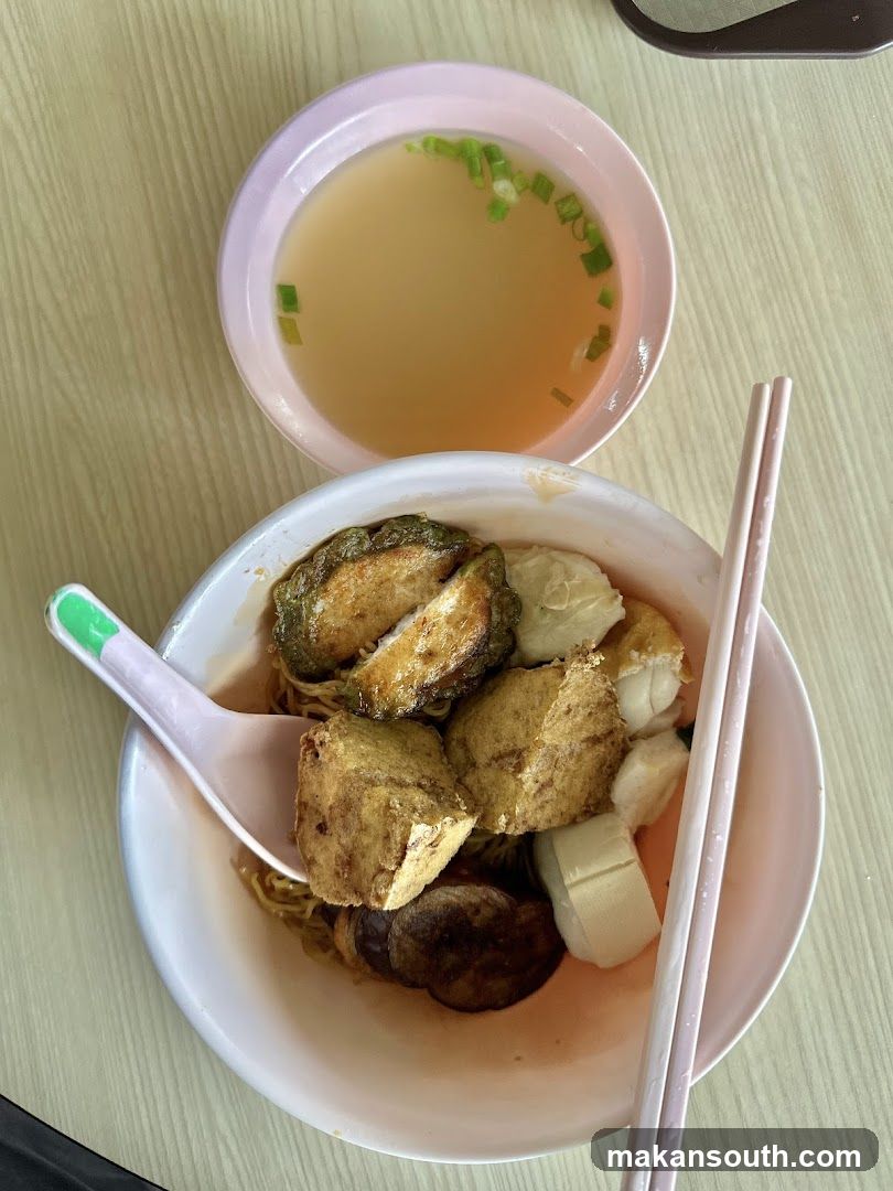 Noodles with Toppings and Soup