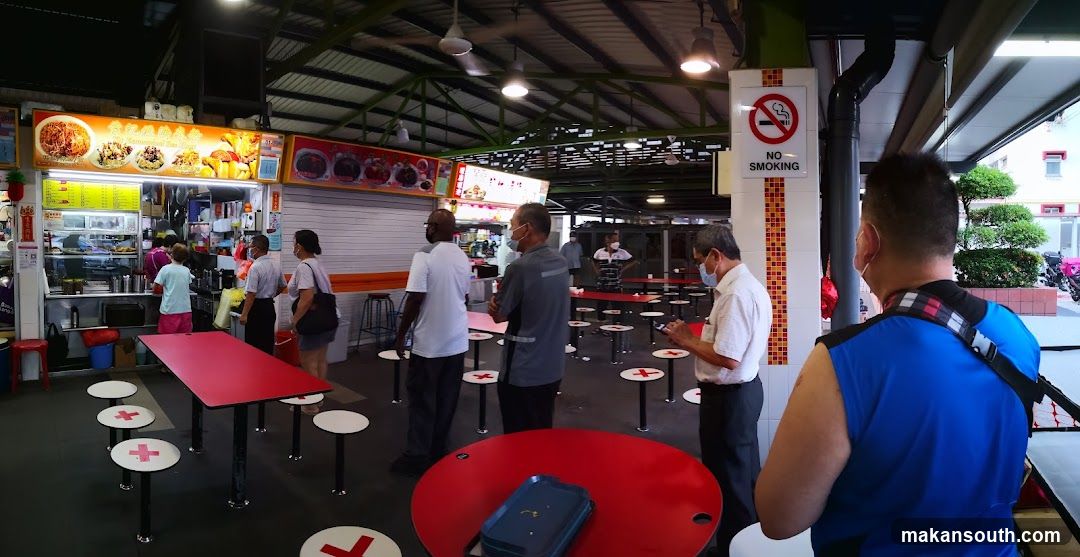 Food court with social distancing measures