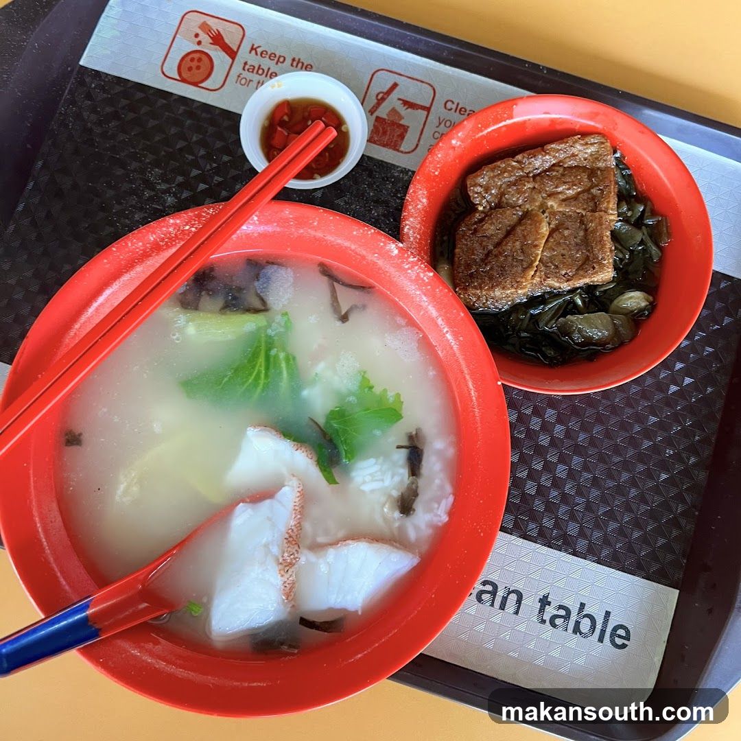Fish porridge with side dish