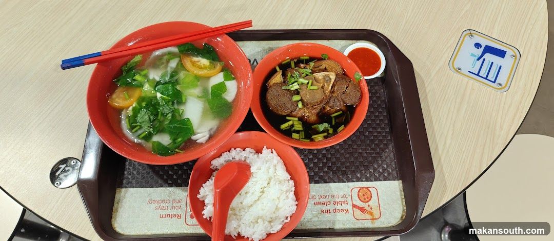 Meal Tray with Soup, Rice, and Meat