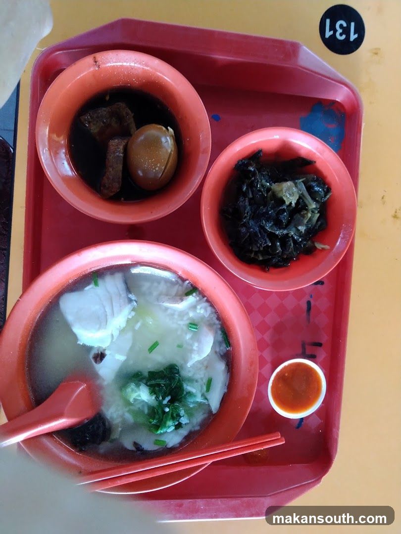 Fish porridge with side dishes
