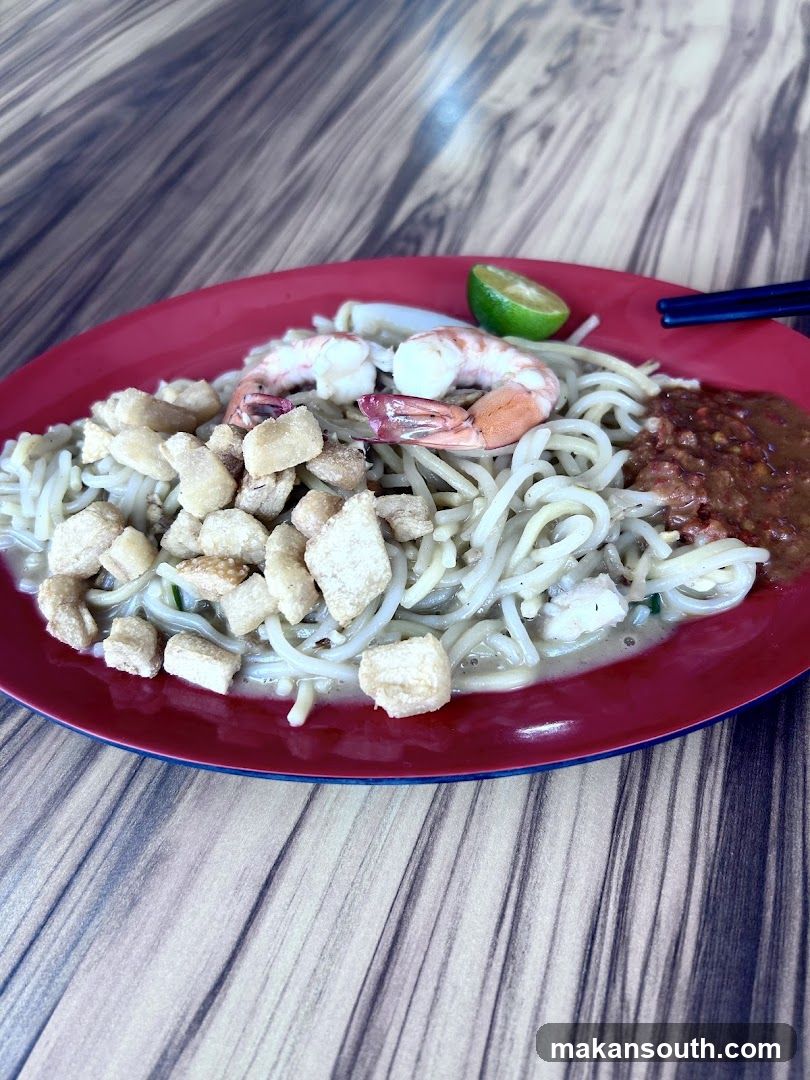 Noodles with Shrimp and Crispy Bits