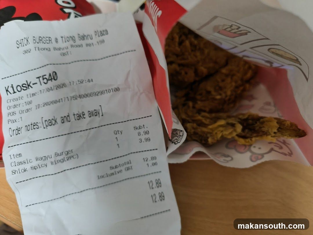 Receipt and Fried Chicken