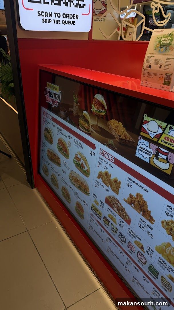 Oriental Burger Menu