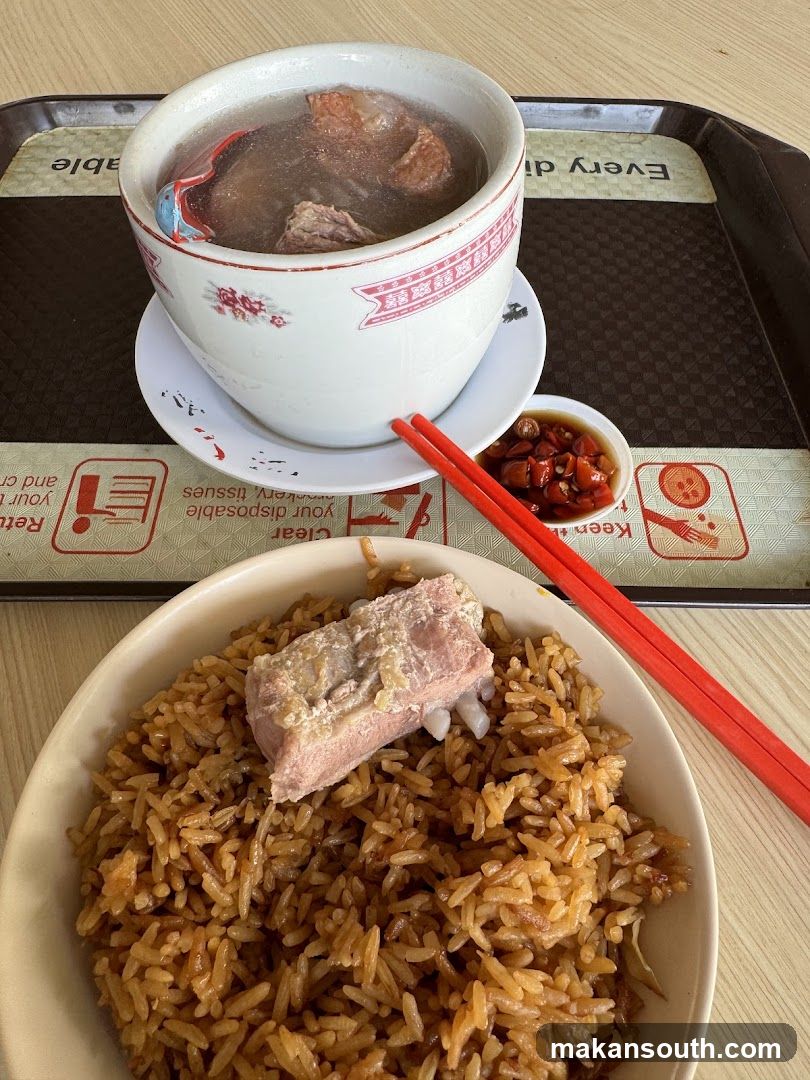 Pork Ribs with Rice and Soup