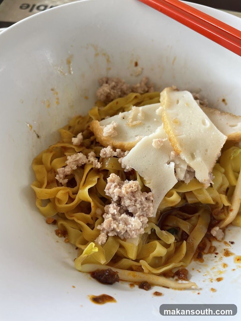 Noodles with Minced Pork and Fish Cake