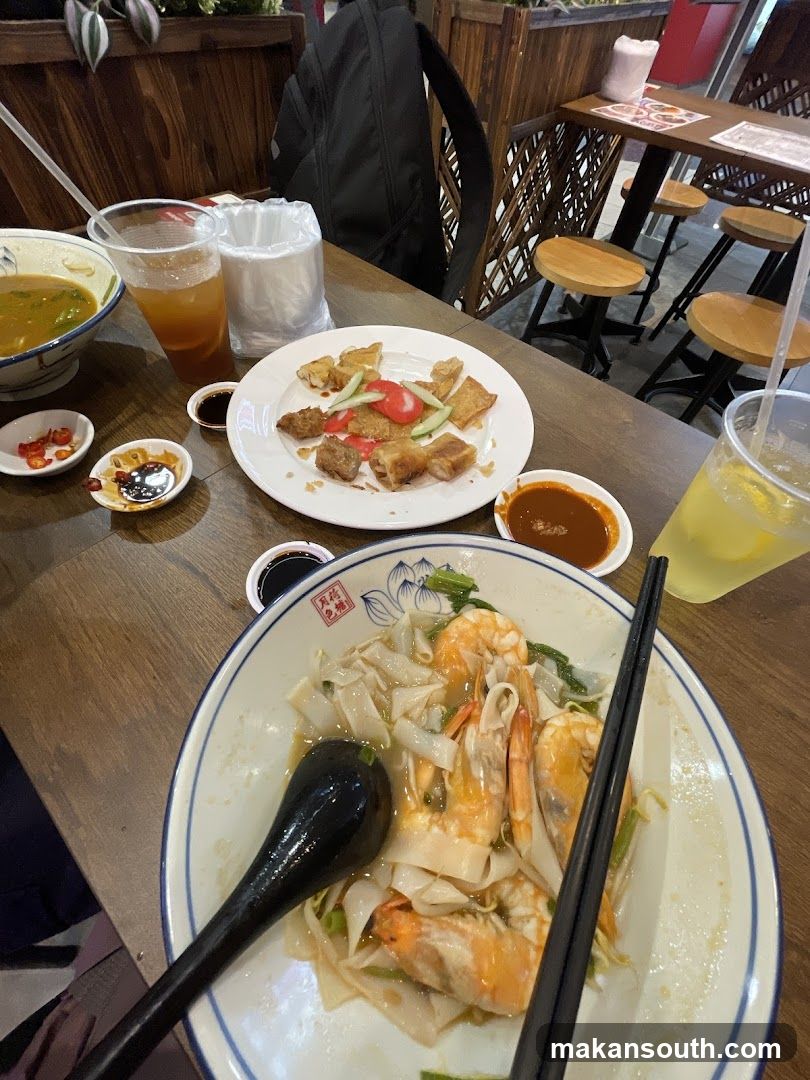 Table with food and drinks