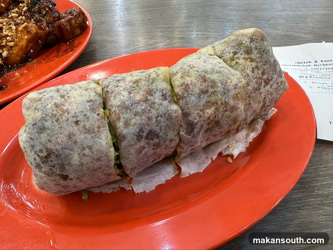 Spring Roll on Red Plate