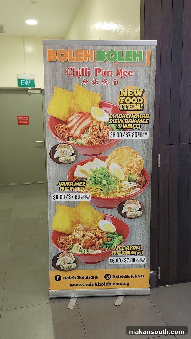 Boleh Boleh! Chilli Pan Mee Menu