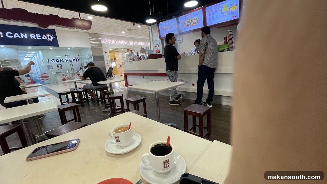 Cafe with drinks and tables