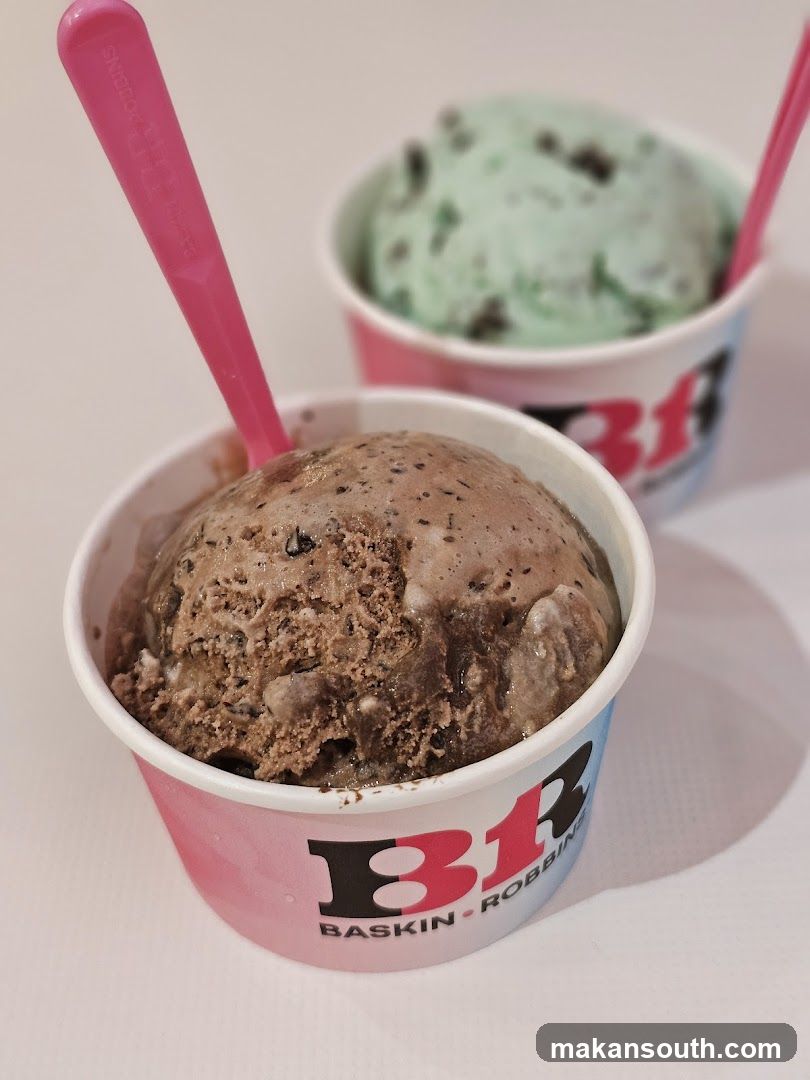 Two cups of ice cream