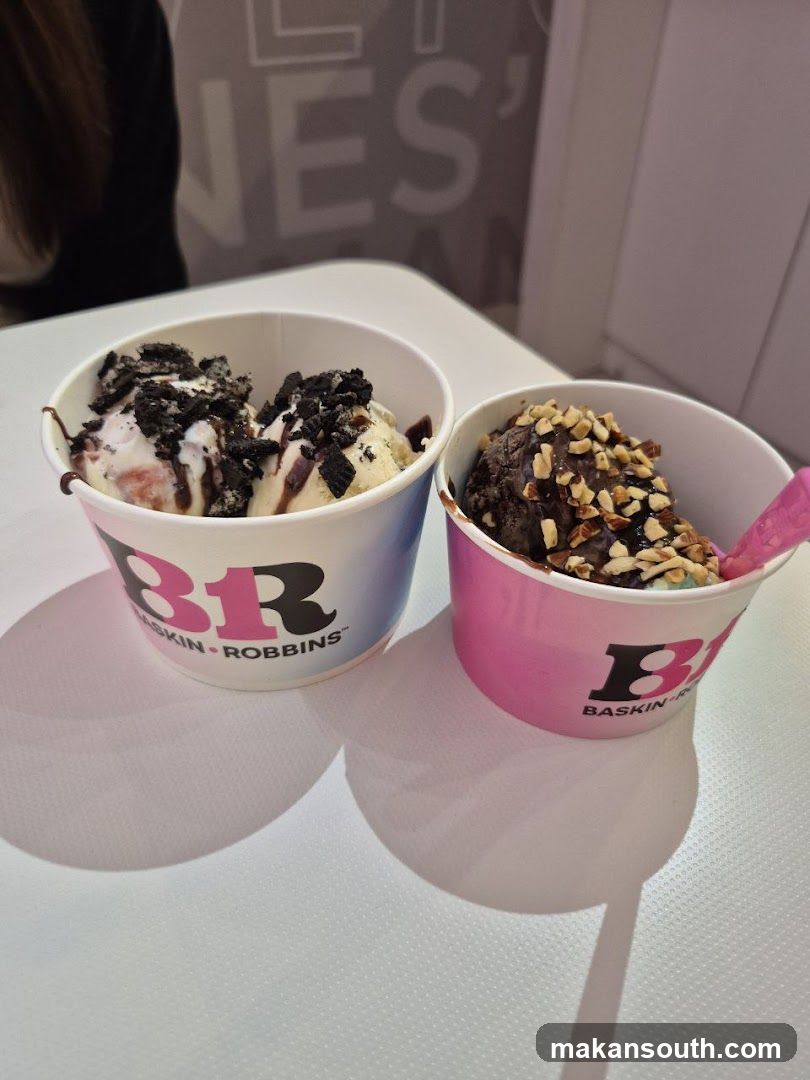 Two cups of ice cream