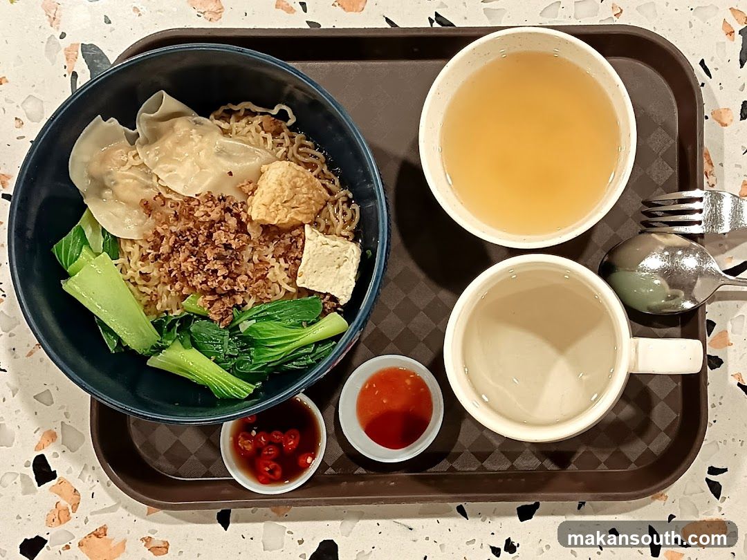 Noodle Dish with Soup and Condiments