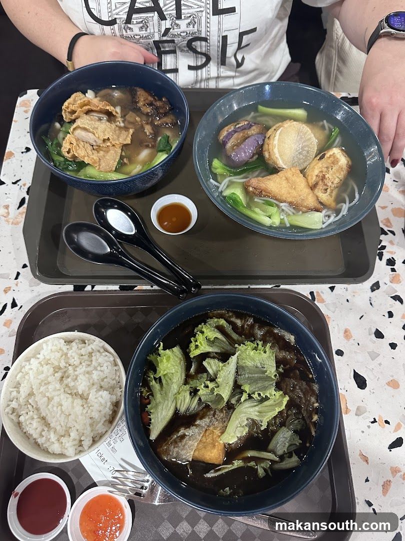 Three Bowls of Noodles and Rice