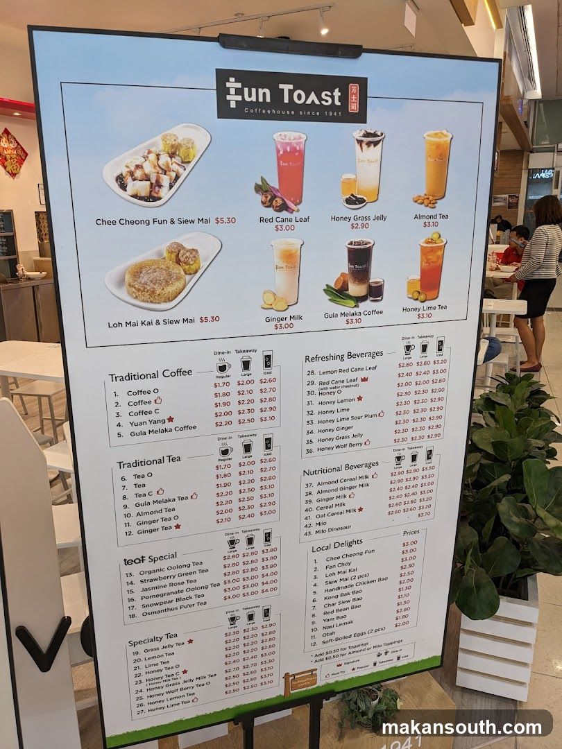 Fun Toast Coffeehouse Menu