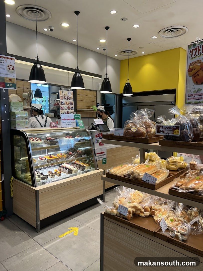Bakery Interior with Pastries and Breads