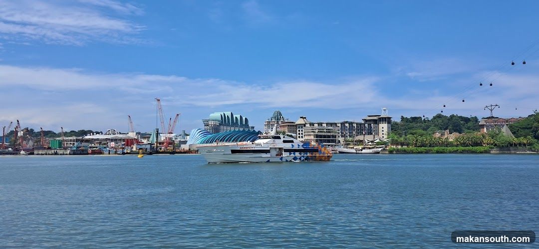 Harbour Scene with Ferry and Skyline