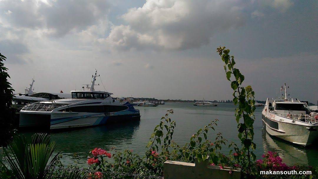 Boats docked in a harbor