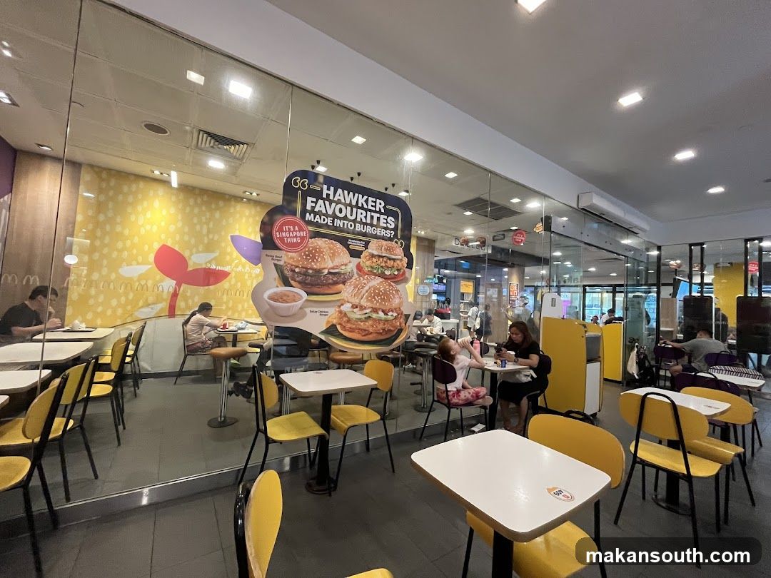 McDonald's Interior with Hawker-Themed Burgers