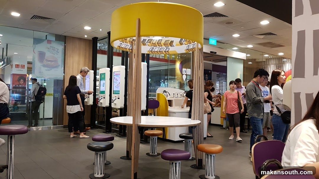 McDonald's Interior with Self-Order Kiosks