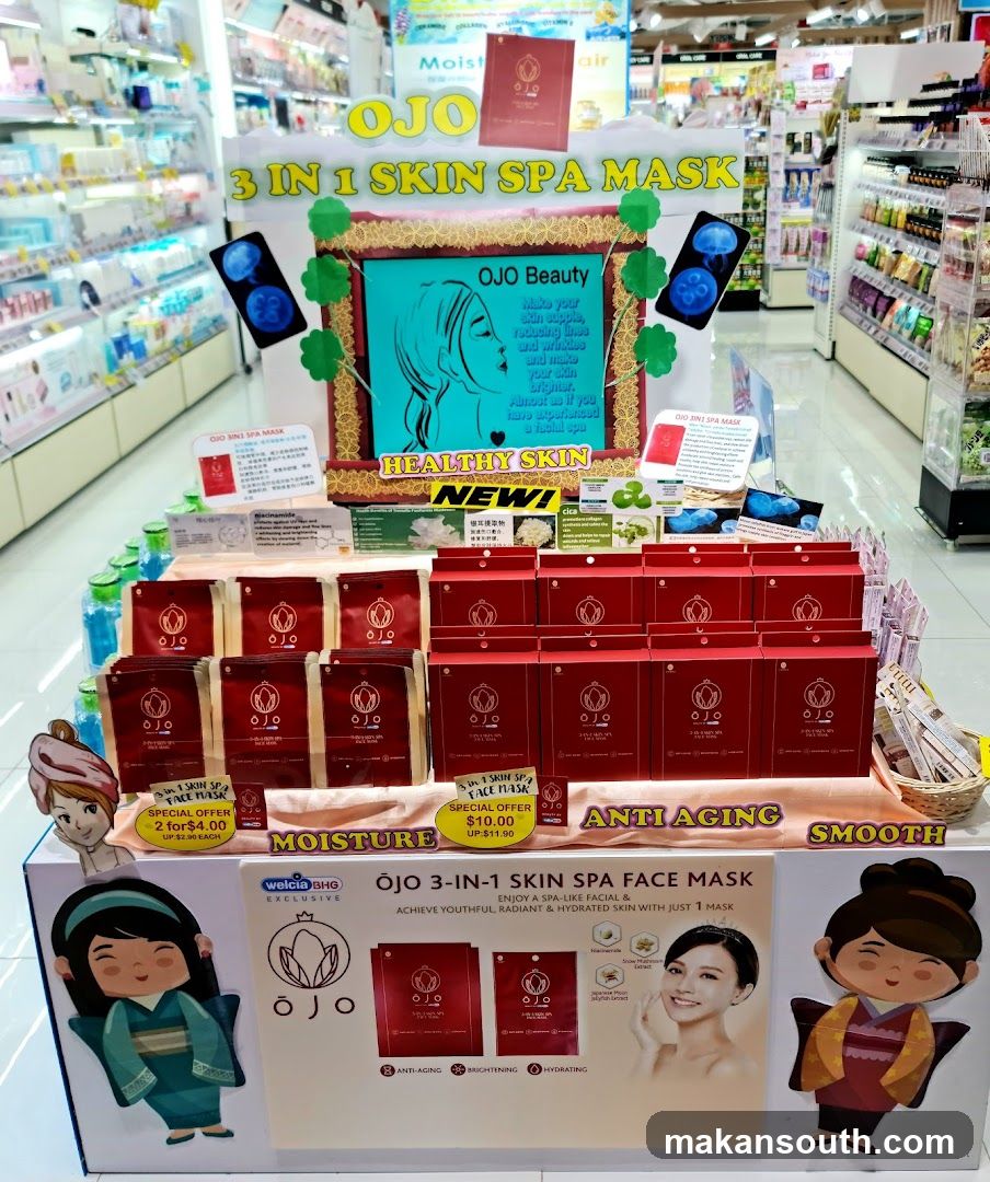 OJO 3-IN-1 Skin Spa Face Mask Display