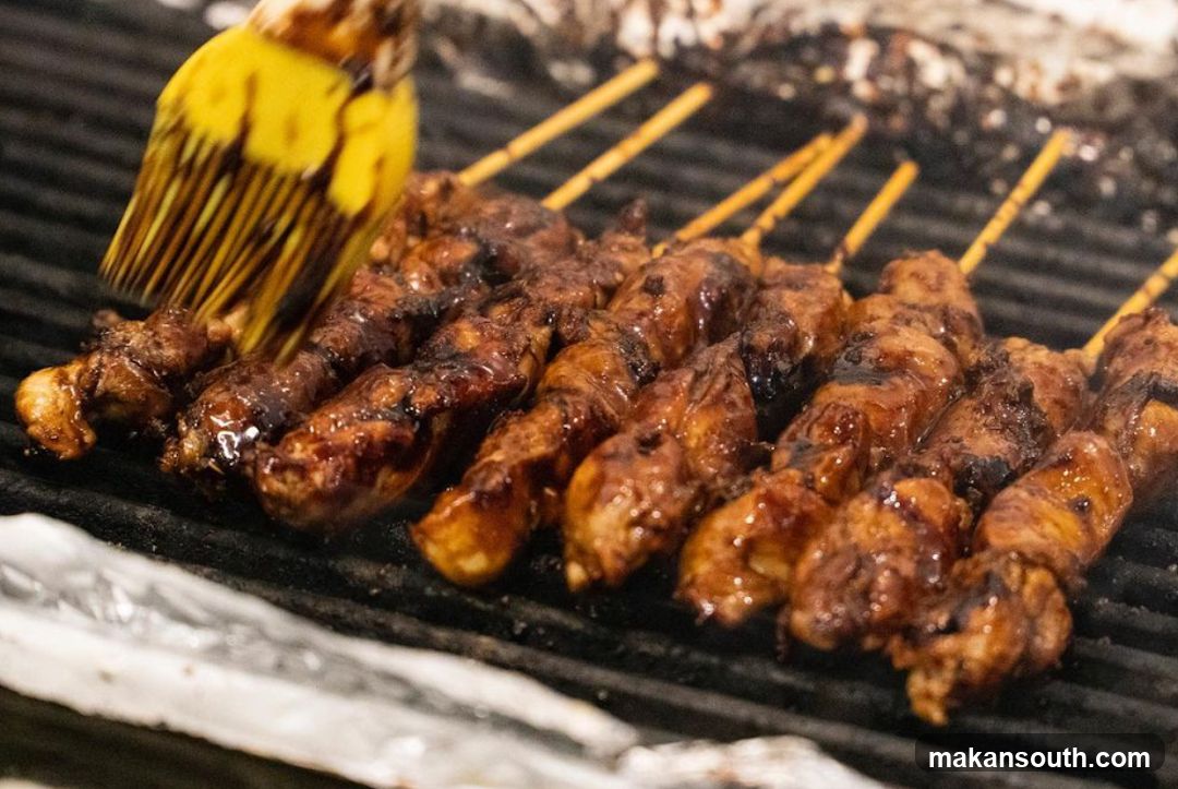 Meat Skewers on Grill